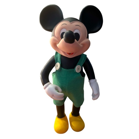 1977 Walt Disney Mickey Mouse Remco Toys Vinyl 15" Figure Dressed In Green Doll - Picture 10 of 10
